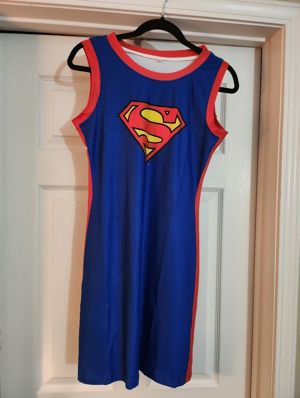 Blue and Red Super Woman Dress Costume